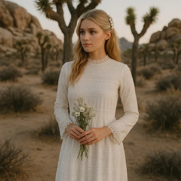 Boho Lace Dress - Bridal - Picture 2 of 9